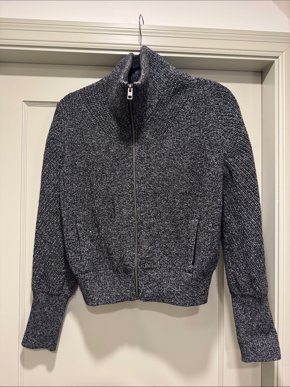 Athleta Women's Gray Zip-Front Knit Jacket